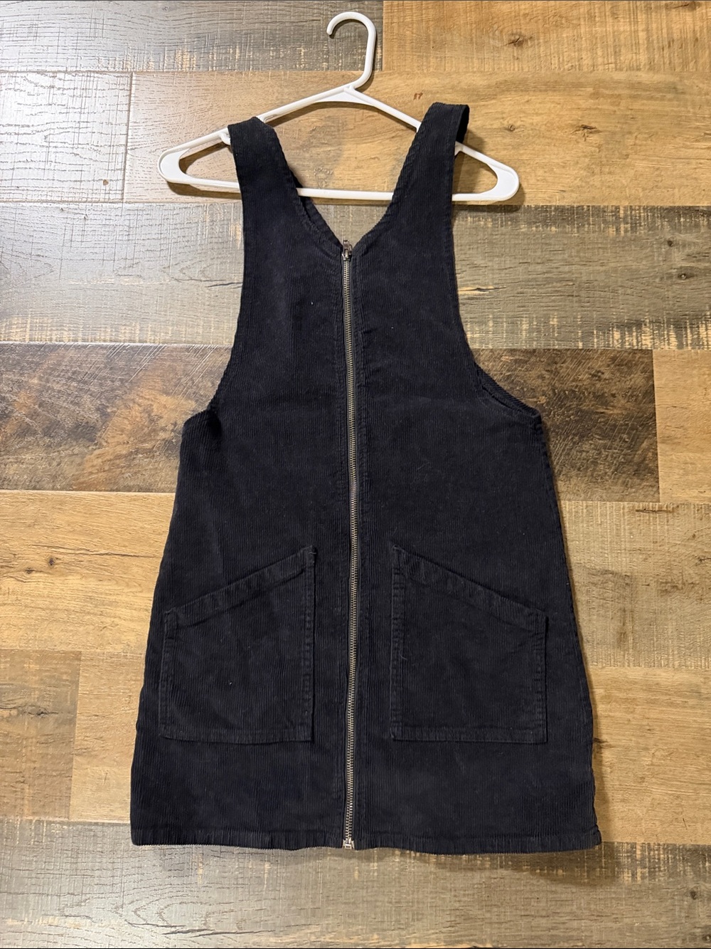 SO Black Corduroy Zip-Front Dress